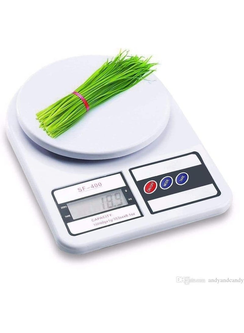 Digital kitchen scale up to 10 kg, white, 24.5x3.5x17 cm - Image 5